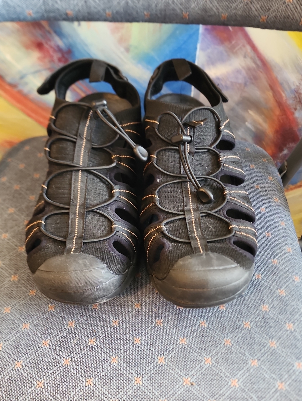 Men Black Active Closed-Toe Sandals